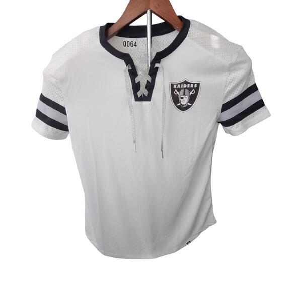 Fanatics Women's Raiders Lace-Up Jersey - White- Size Small - Picture 1 of 5